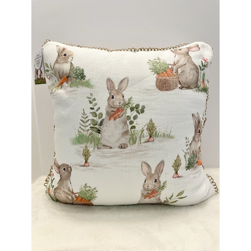 MIREILLE DESIGNS 20"x 20" Down Alternative Handmade EASTER Bunny Accent Pillow‎